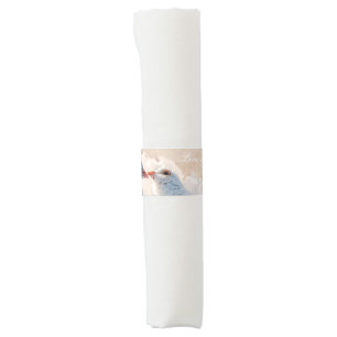 White Kissing Doves - Love customizable Napkin Bands