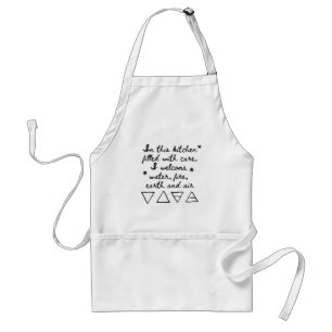White Kitchen Witch Pagan Encantation Adult Apron