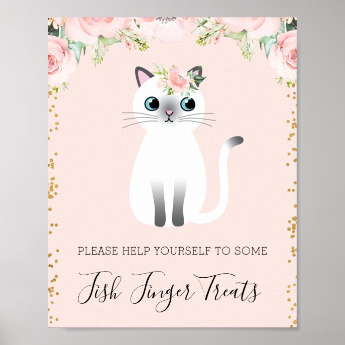White Kitten Are You Kitten Me Birthday Sign