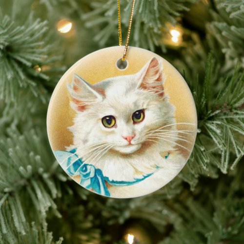 White Kitten  Art by Dorothy Pope  Ornament 