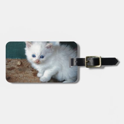 White Kitten Bag Tag