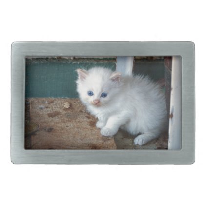 White Kitten Belt Buckle