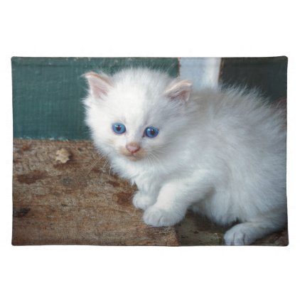 White Kitten Placemat