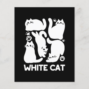 White Kitten Silhouettes - Cute Feline Design Flyer