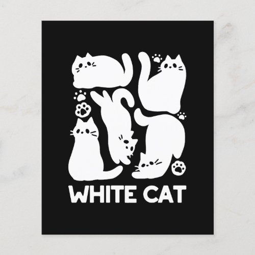 White Kitten Silhouettes _ Cute Feline Design Flyer