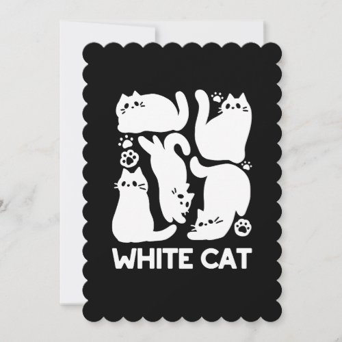 White Kitten Silhouettes _ Cute Feline Design Holiday Card