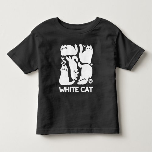 White Kitten Silhouettes _ Cute Feline Design Toddler T_shirt