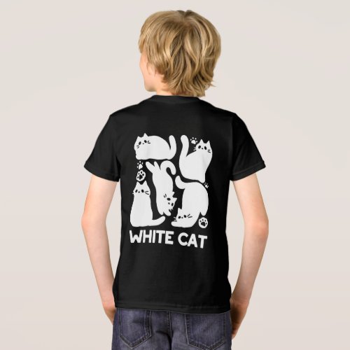 White Kitten Silhouettes _ Cute Feline Design Tri_Blend Shirt