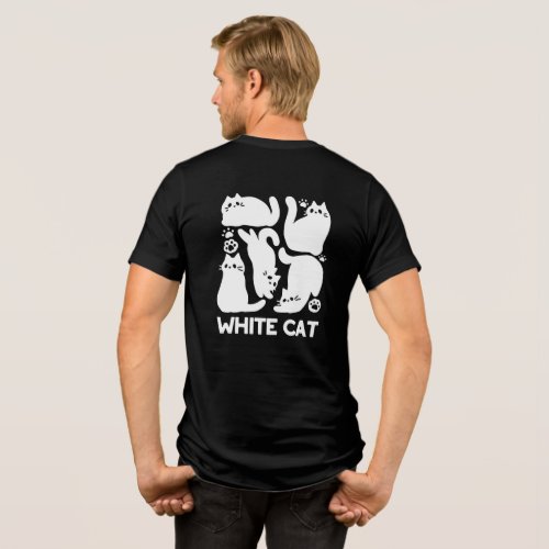 White Kitten Silhouettes _ Cute Feline Design Tri_Blend Shirt