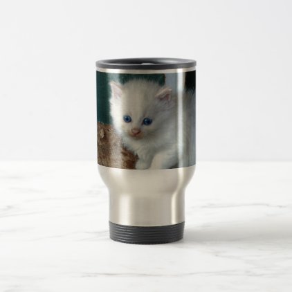 White Kitten Travel Mug