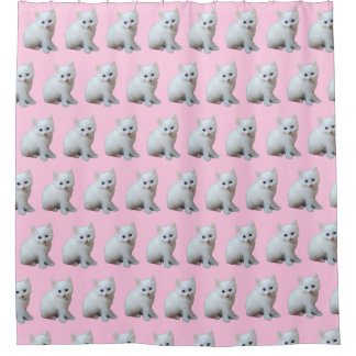 White Kittens Shower Curtain
