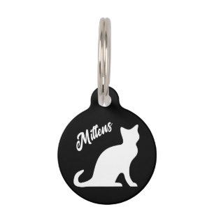 White Kitty custom pet tag for cat owner