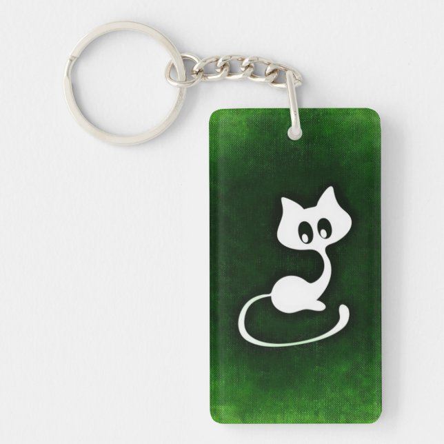 White kitty keychain (Front)