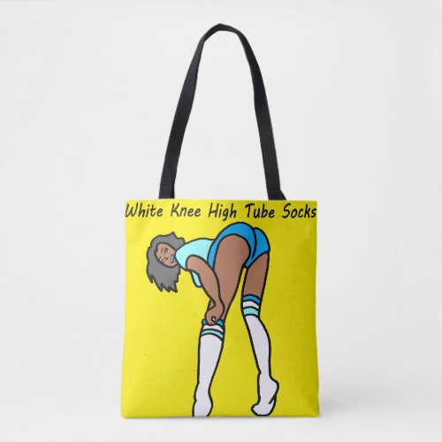 White Knee High Tube Socks Tote Bag