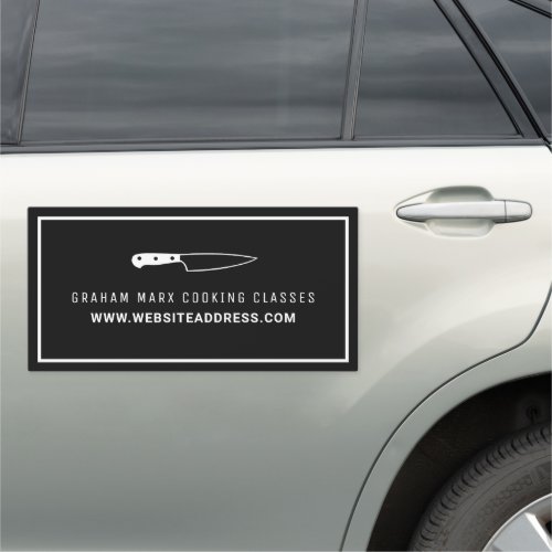 White Knife Modern Gourmet Cooking Classes Car Magnet