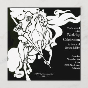 White Knight Birthday Invitation