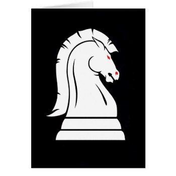 White Knight Chess Card by TheInspiredEdge at Zazzle