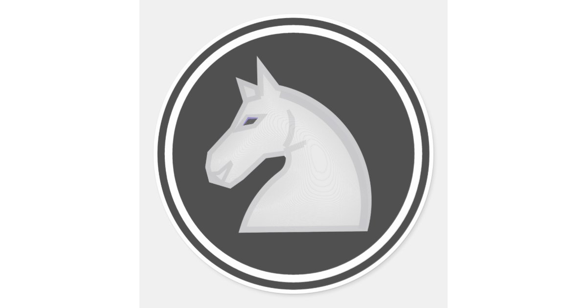 White Knight Chess Piece Classic Round Sticker Zazzle Com