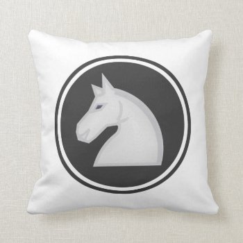 White Knight Horse Chess Piece Throw Pillow by Chess_store at Zazzle