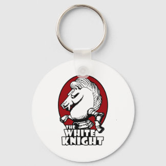 White Knight Logo Red Keychain
