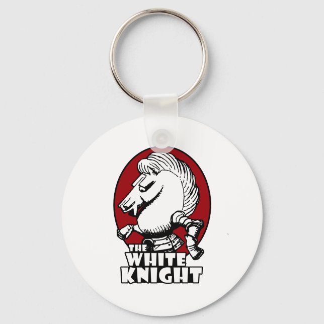 White Knight Logo Red Keychain (Front)