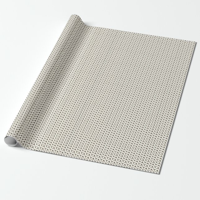 White Knitted Textile Wrapping Ppaer Paper (Unrolled)