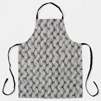 White knitted wool texture, close-up photo. apron