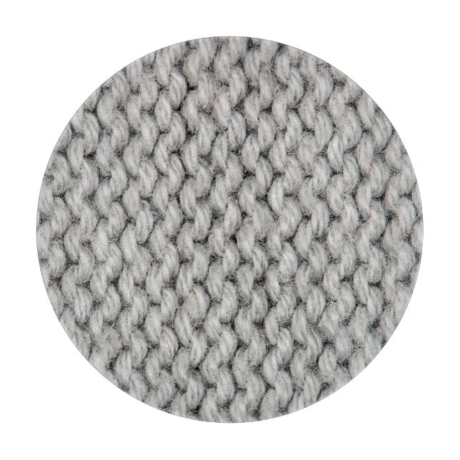 White knitted wool texture, close-up photo. cutting board (Front)