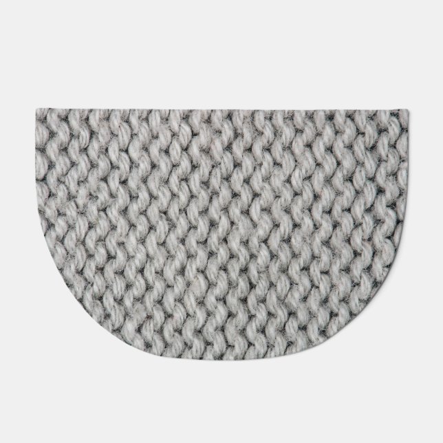 White knitted wool texture, close-up photo. doormat (Front)