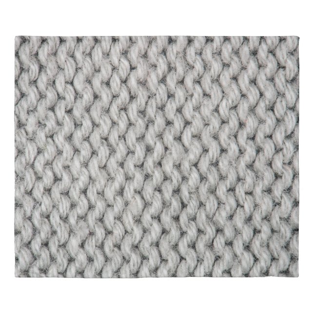 White knitted wool texture, close-up photo. duvet cover (Front)