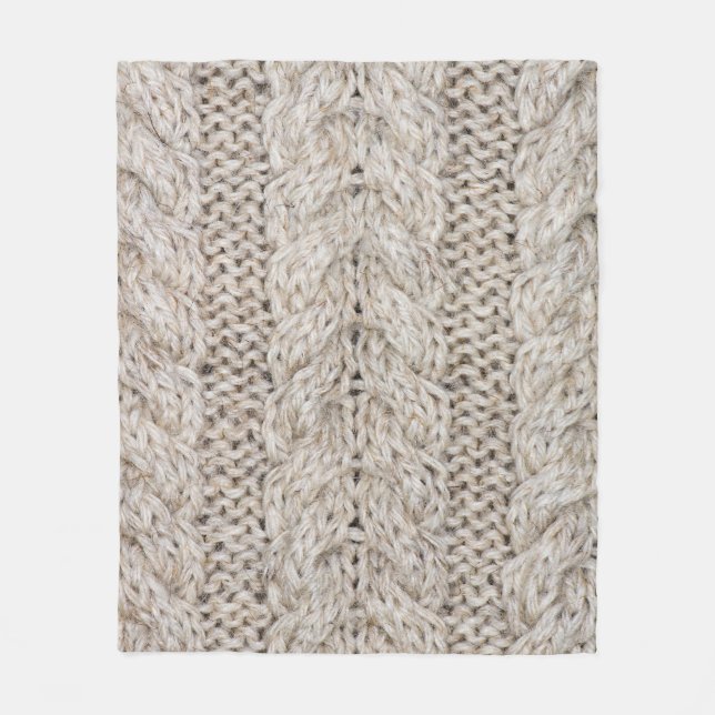 White knitting wool, texture background fleece blanket (Front)