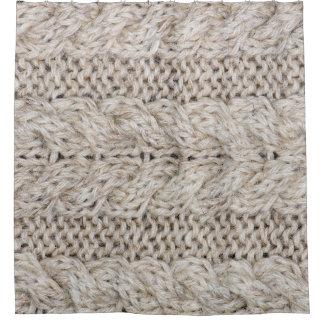 White knitting wool, texture background shower curtain