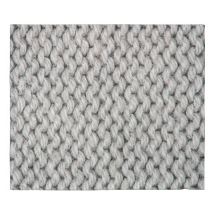 White knitting wool texture closeup photo backgrou duvet cover