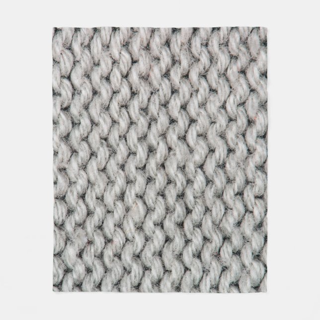 White knitting wool texture closeup photo backgrou fleece blanket (Front)