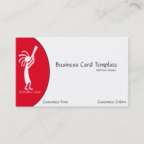 White Kokopelli Logo Business Card