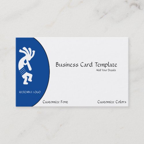 White Kokopelli Logo Business Card