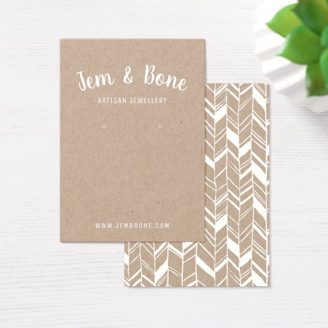 White Kraft Jewellery Designer Earring Card (Desk)