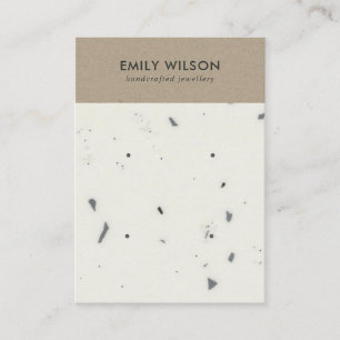 WHITE KRAFT TERRAZZO 2 STUD EARRING DISPLAY CARD