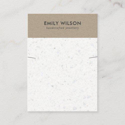 WHITE KRAFT TERRAZZO NECKLACE BRACELET DISPLAY BUSINESS CARD