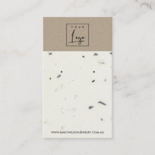 WHITE KRAFT TERRAZZO STUD EARRING DISPLAY CARD