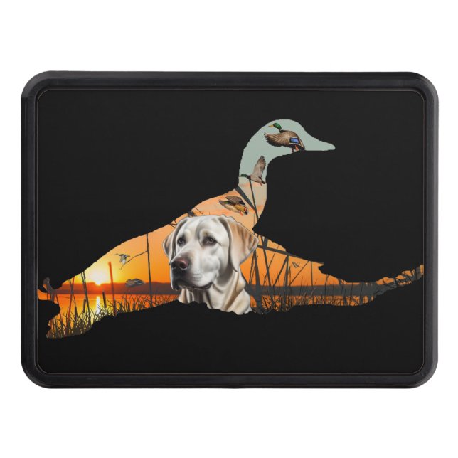 White Labrador and Duck Hitch Cover (Front)