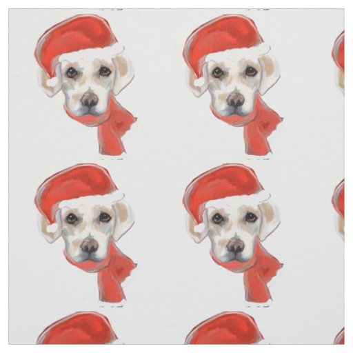 WHITE LABRADOR RETRIEVER FABRIC