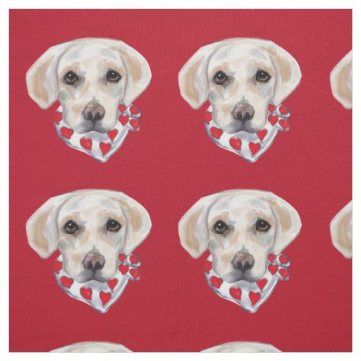 WHITE LABRADOR RETRIEVER FABRIC