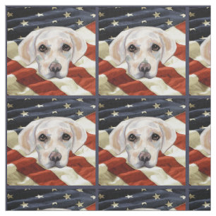 WHITE LABRADOR RETRIEVER FABRIC