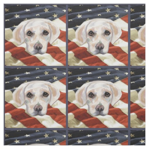 WHITE LABRADOR RETRIEVER FABRIC