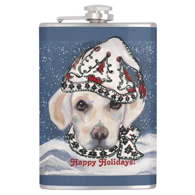 WHITE LABRADOR RETRIEVER  FLASK (Front)