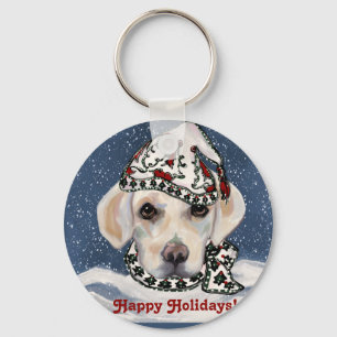WHITE LABRADOR RETRIEVER KEYCHAIN