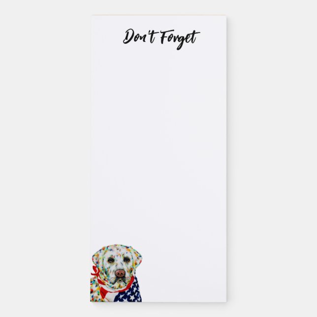  White Labrador Retriever Magnetic Notepad (Front)