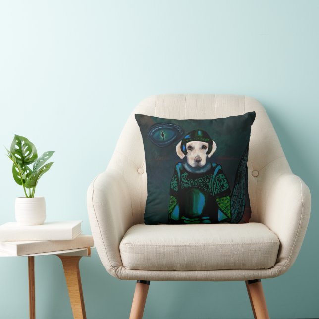 White Labrador Retriever   Throw Pillow (Chair)
