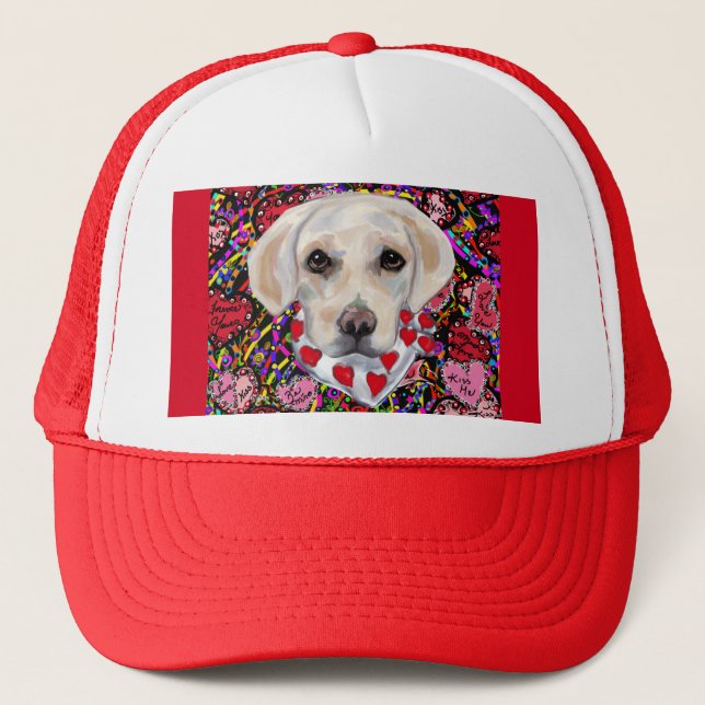 White Labrador Retriever Trucker Hat (Front)